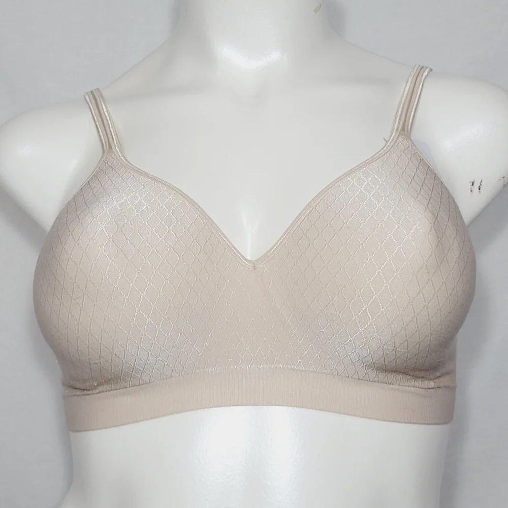 XL X-LARGE Hanes P00008 Full Coverage Wire Free Bra  Nude Beige NWT‎
